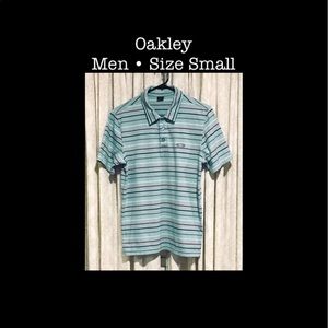 Oakley • Blue Striped Polo • Men’s Small